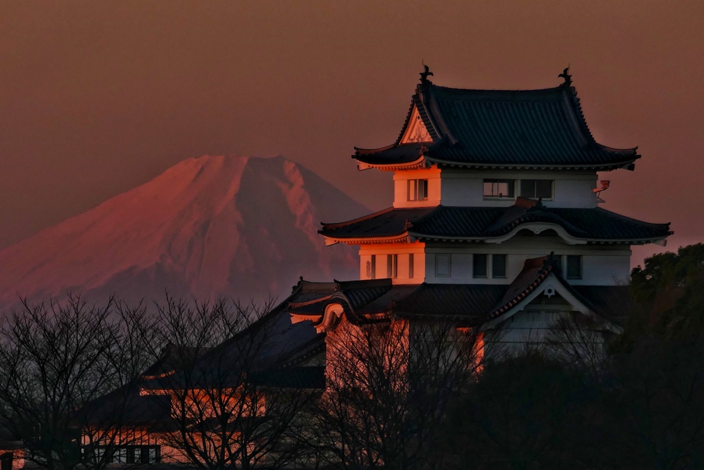 城と富士山