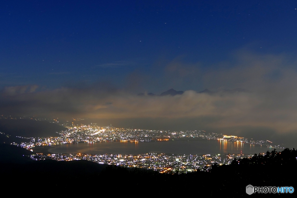 諏訪湖夜景
