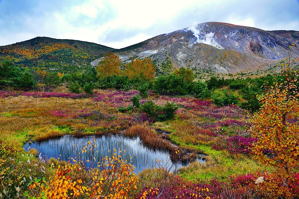 一切経山と草紅葉