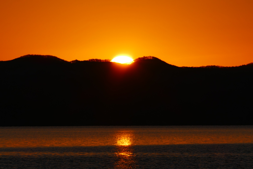 猪苗代湖夕景４