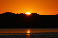 猪苗代湖夕景４