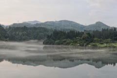朝霧の只見川