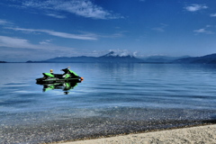 磐梯山と猪苗代湖