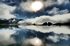朝霧の秋元湖３