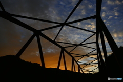 振り返れば夕焼け