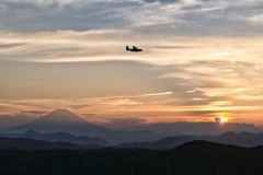 富士山と米軍機