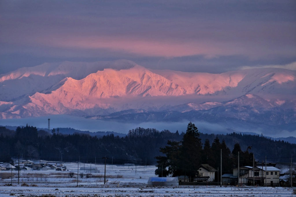 飯豊連峰モルゲンロート