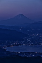諏訪湖と富士山