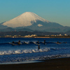 波乗りと富士山と