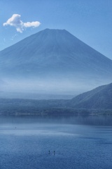 サップの２人と富士山