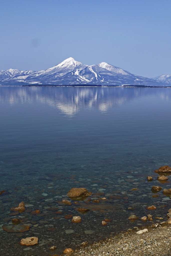 磐梯山と猪苗代湖