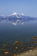 磐梯山と猪苗代湖