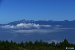 北アルプス槍穂高を望む２