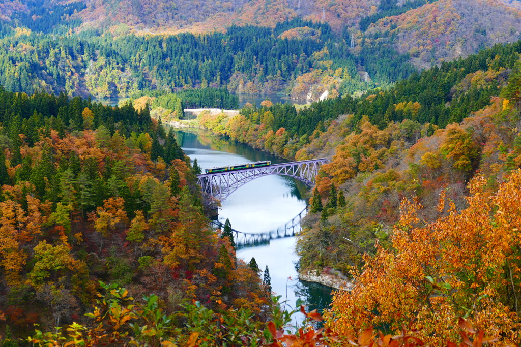 秋の只見線　第１橋梁