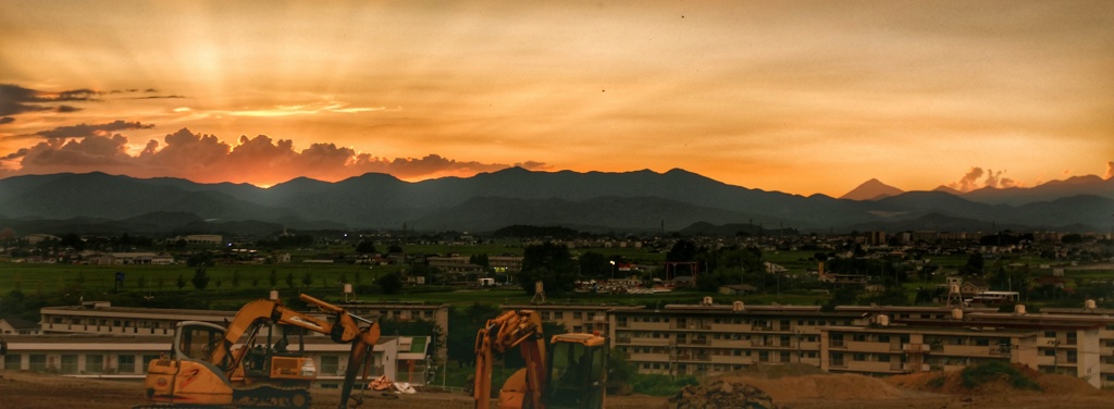 磐梯山夕景パノラマバージョン