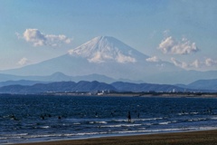 サーファーと富士山
