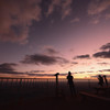 夕日を眺める