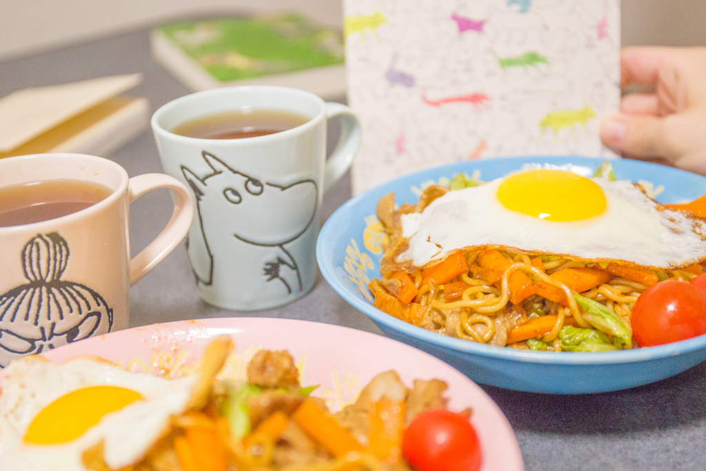 お昼ご飯は焼きそば。