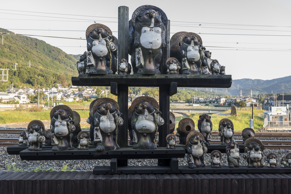トロッコ亀山駅の狸さん