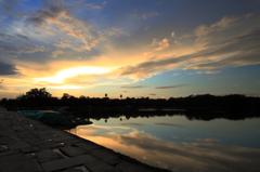 アンコール・ワットの夕焼け