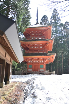 但馬國　小佐の郷　妙見山　名草神社三重塔