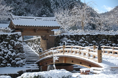 但馬國　出石藩　登城門雪景色