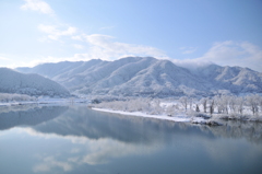 但馬國　円山川　雪景色