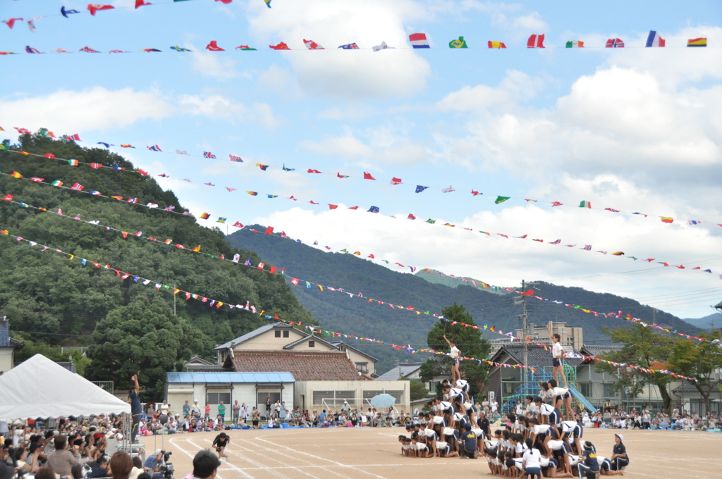 秋　運動会　組体操「妙見山」