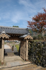 但馬國　出石城　登城門　秋-空
