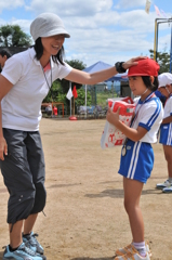 秋の運動会　先生ありがとう