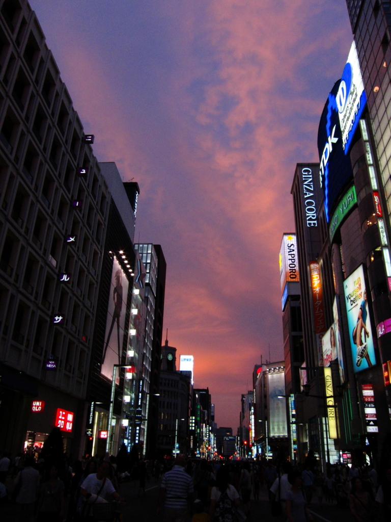夕暮れの賑い