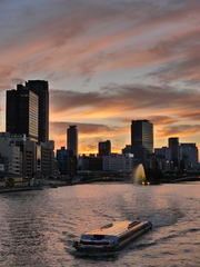 中の島　夕景