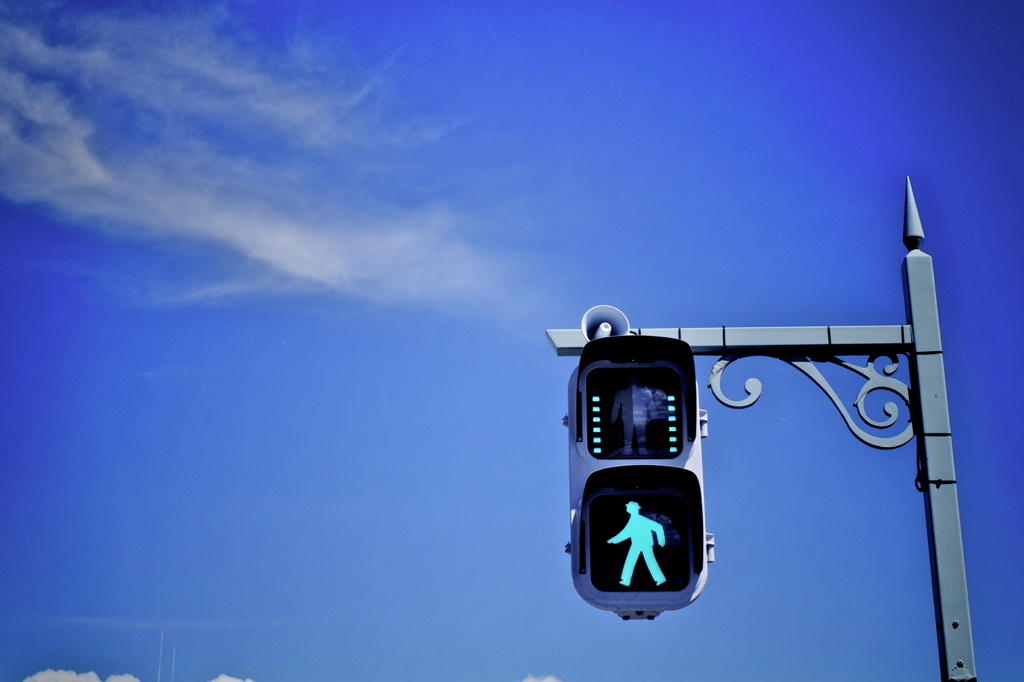 a blue sky