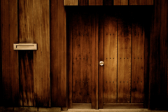 a wooden door