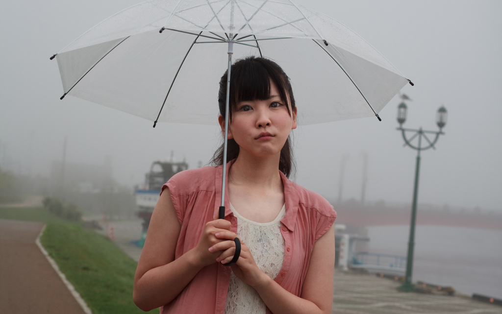 小雨の釧路川