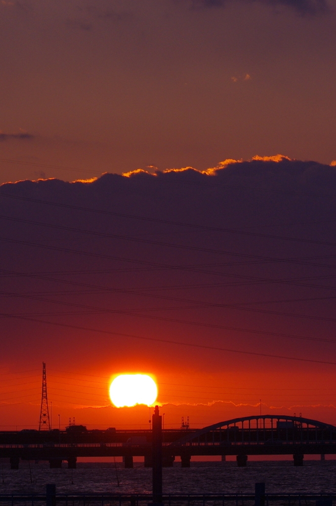 淀川の夕日