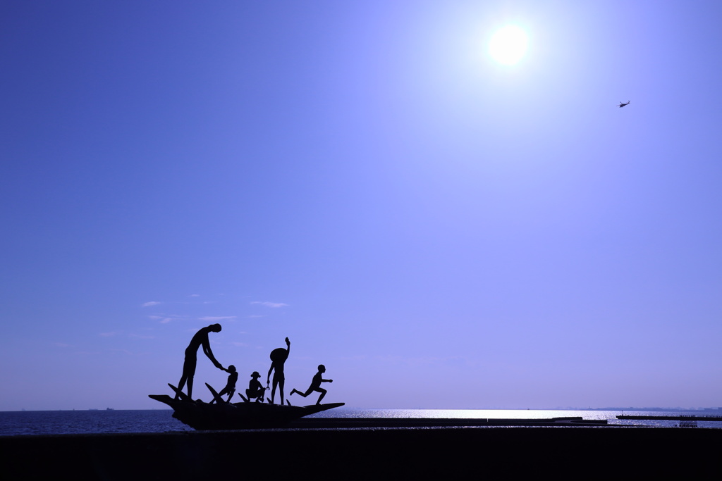 海岸のオブジェ