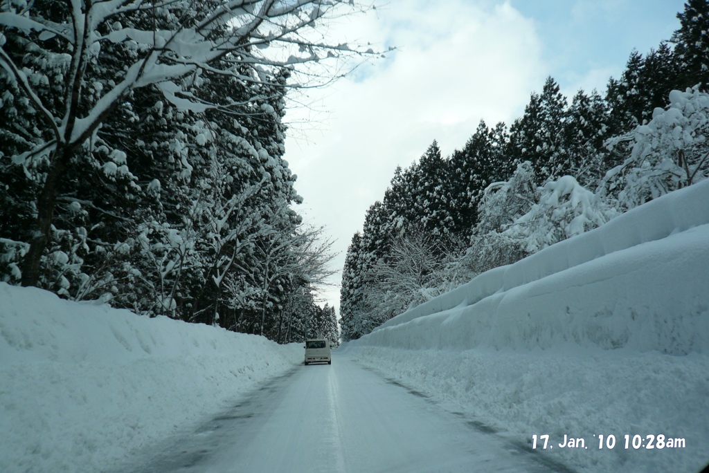 2010年1月17日　胎内スキー場道中
