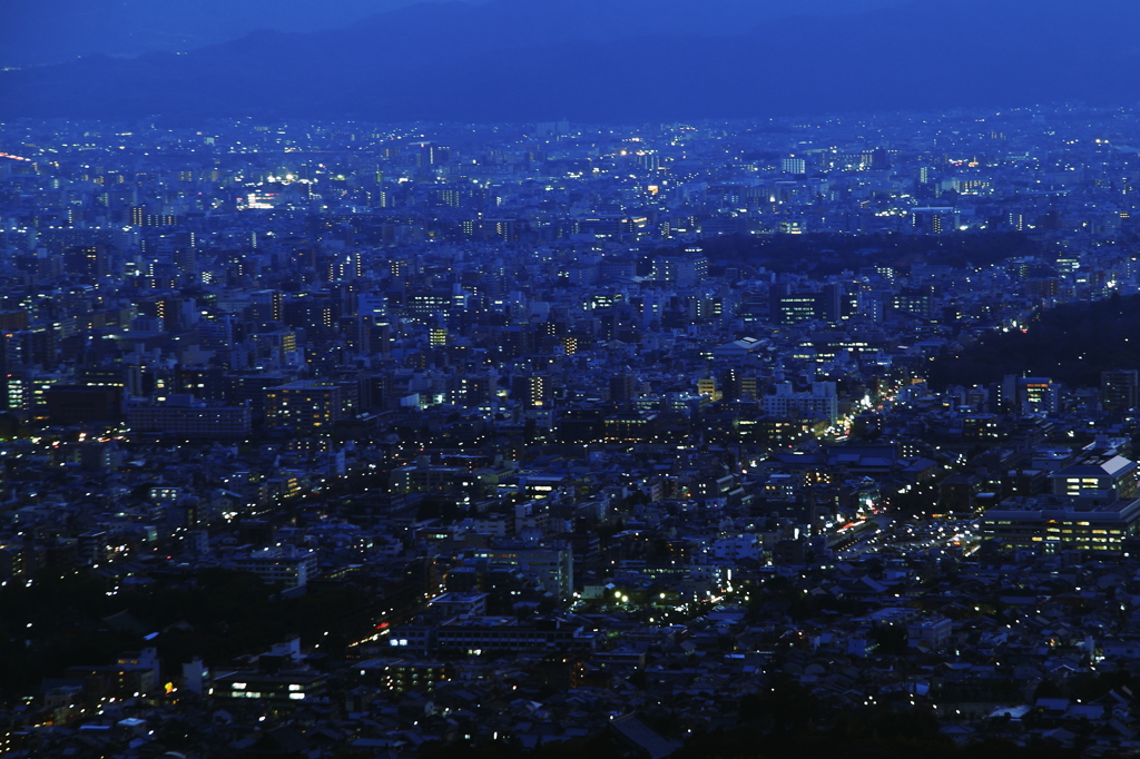 夜色に染まる街