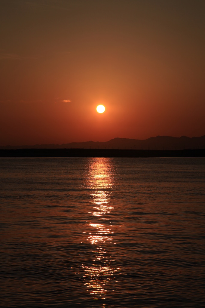 沈む陽に