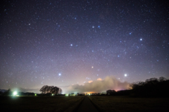 西に沈む冬の星座たち