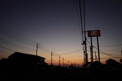 栃木県真岡市午後４時半の夕景