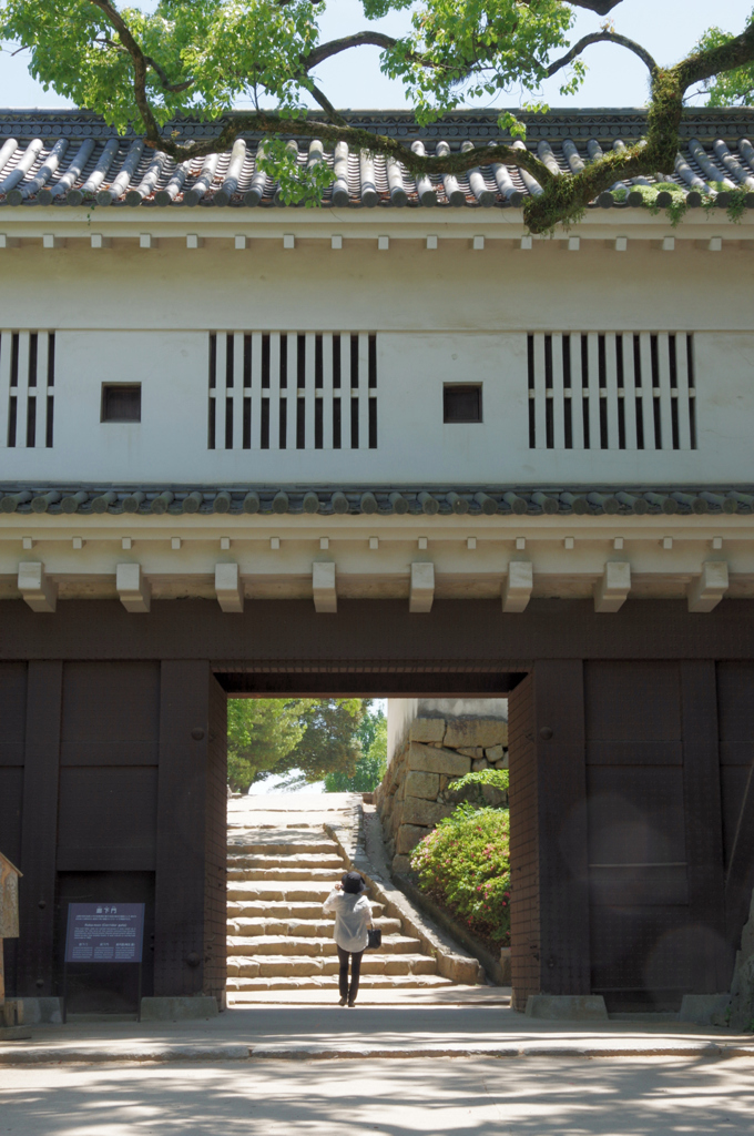 初夏の岡山城廊下門