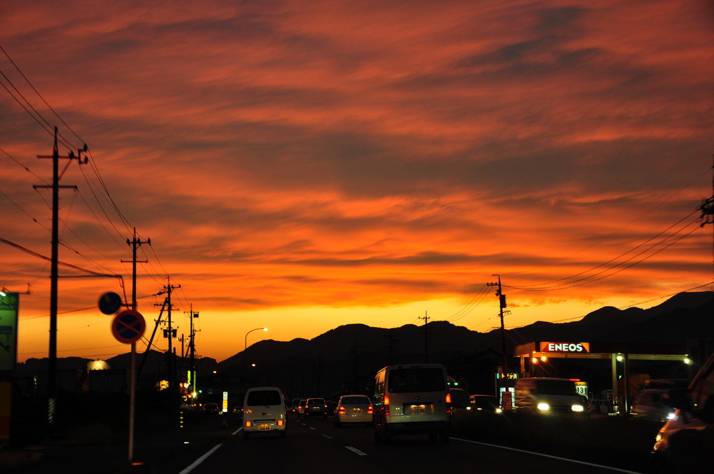 眩しい夕焼け^^