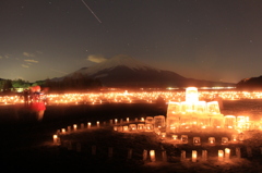 富士山とキャンドルと