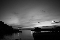北条港夕方