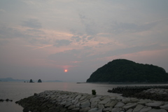 飛行機雲残ってるから明日は天気悪いだろう