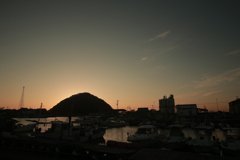 夕暮れの北条港
