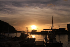 北条港夕暮れ