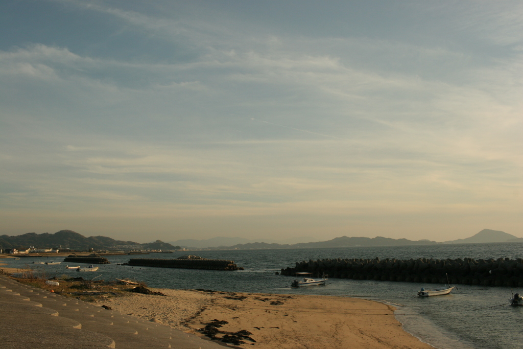 夕方の浜